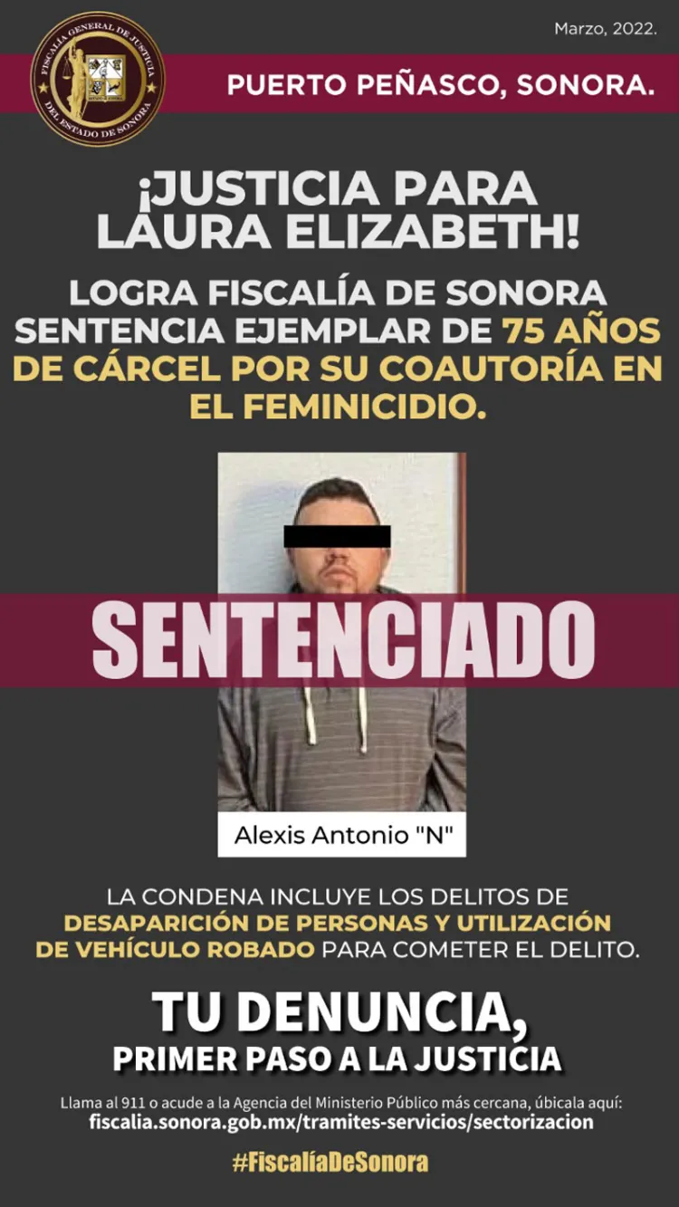 Sentenciado a 75 años por feminicidio