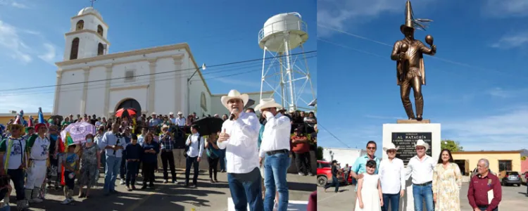 Devela gobernador estatua monumental “El Matachín” en Mátape, Sonora