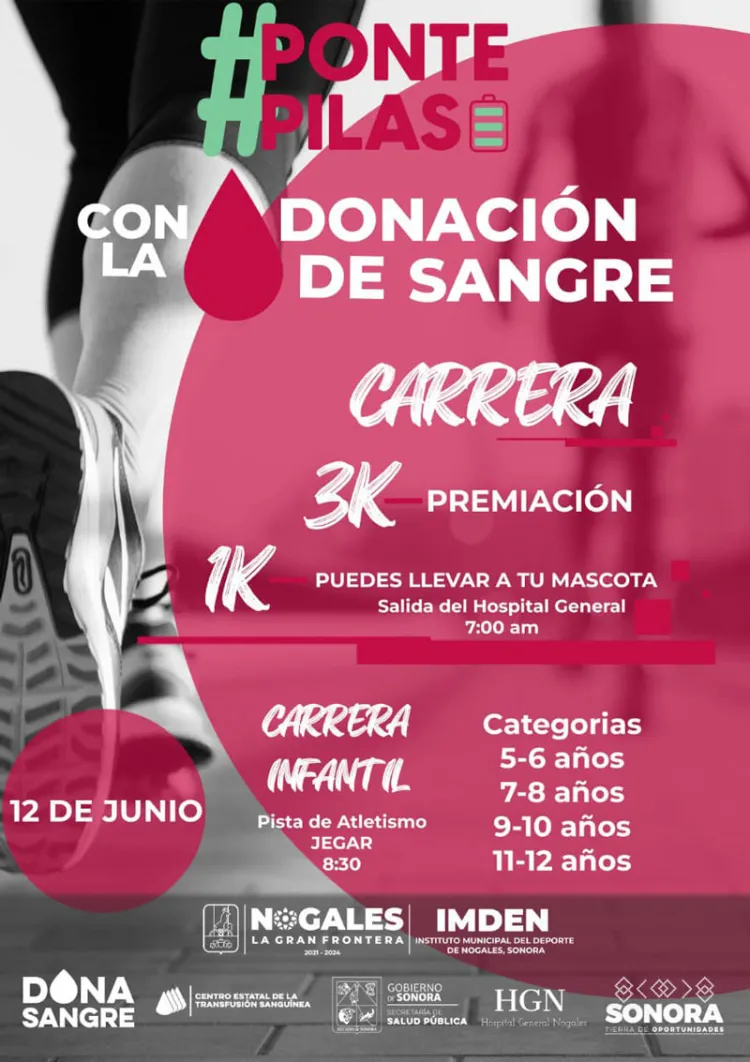 Alistan carrera para concientizar sobre donación de sangre