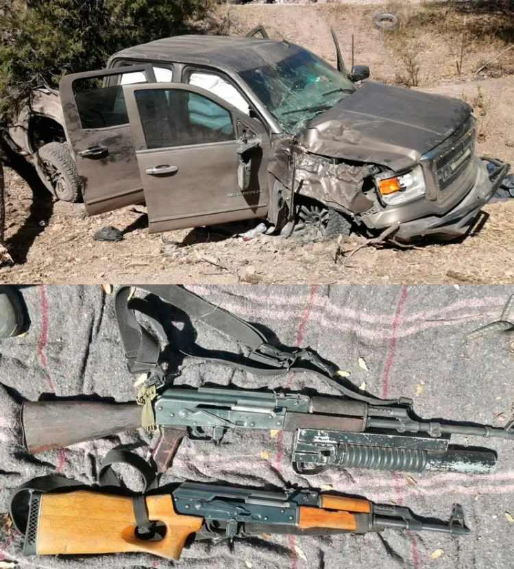 Localiza Sedena y Policía Estatal vehículo con armas AK-47 en Nogales