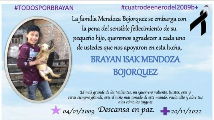 Fallece el pequeño Brayan