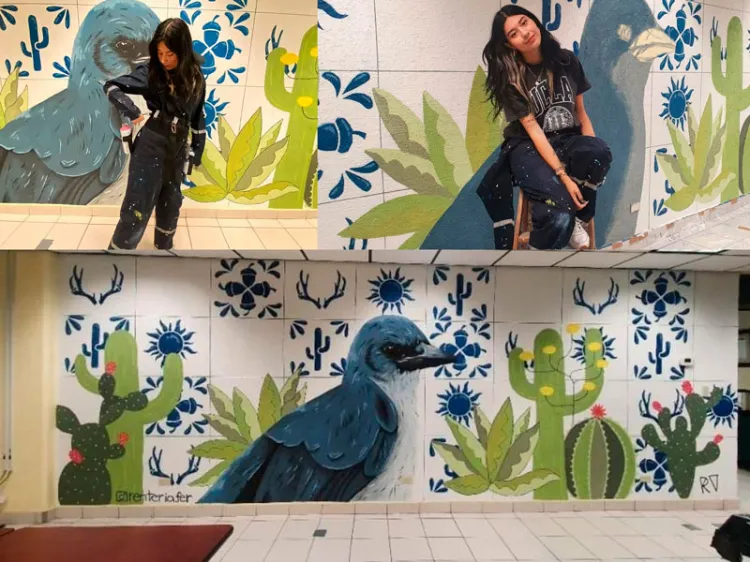 Resalta talavera sonorense en mural de Fernanda Rentería en UTN