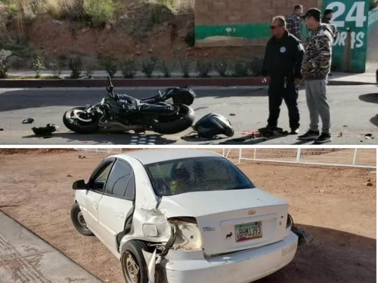 Corta circulación a motociclista