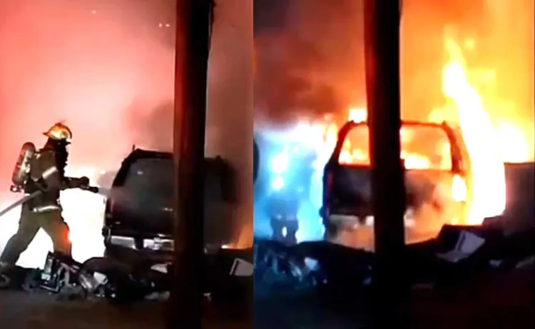 Reportan vehículos incendiados en distintas zonas