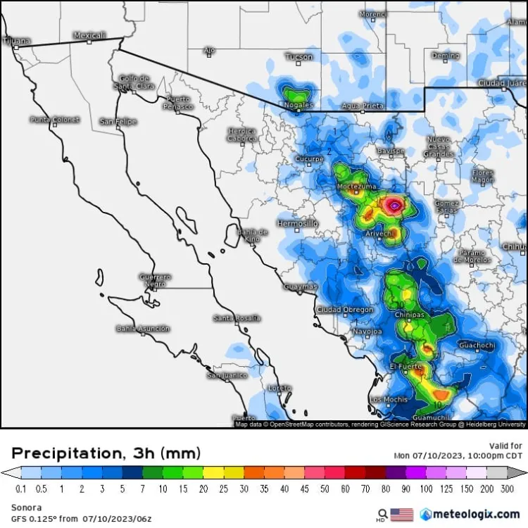 Alertan por lluvias para este lunes en Sonora