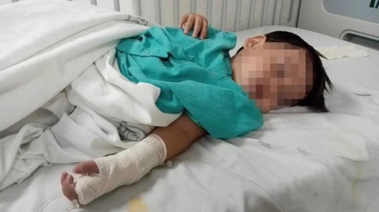 Urgen traslado de bebé con tumor en cabeza por atención especializada