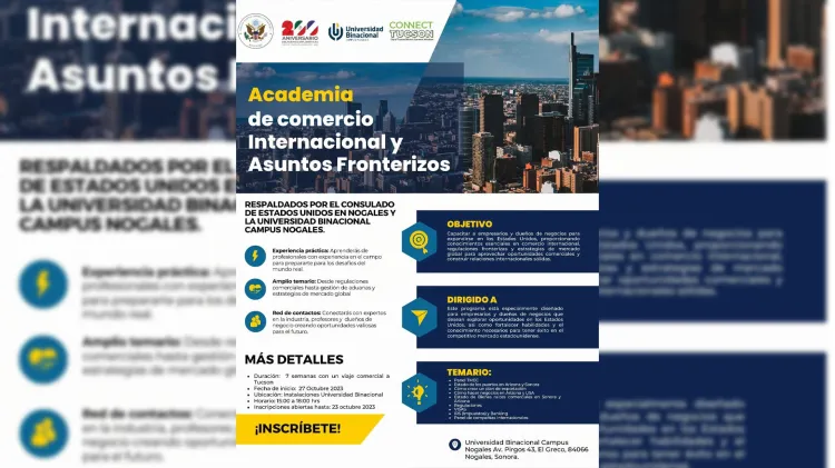 Promueve Consulado de EU academia de Comercio Internacional y Asuntos Fronterizos