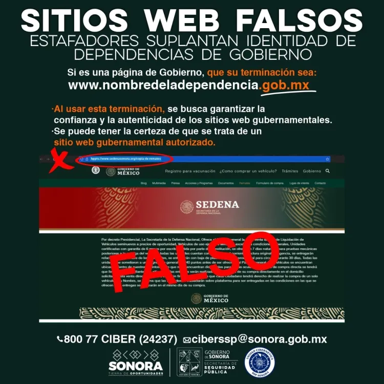 Unidad Cibernética de Sonora elimina sitio web por suplantar identidad de Sedena
