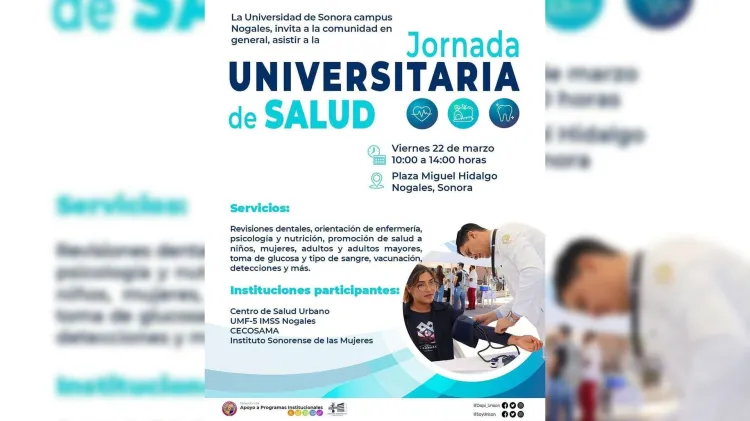 Invita Unison a jornada de salud en plaza Hidalgo